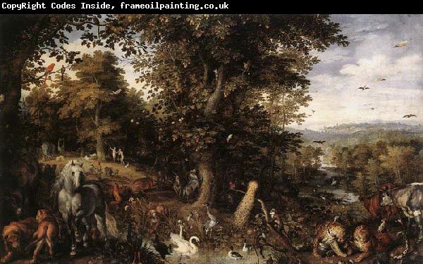 BRUEGHEL, Jan the Elder Garden of Eden 1612 Oil on copper